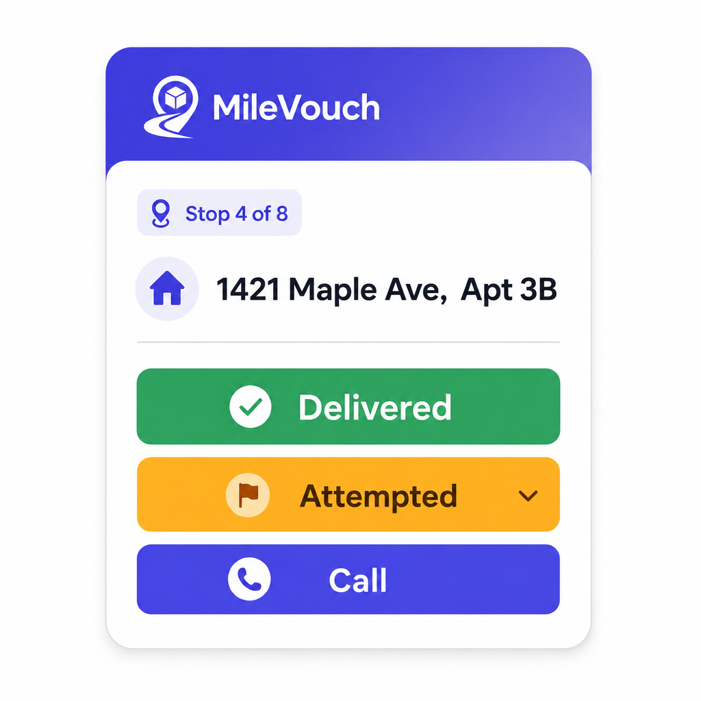 Delivered / Attempted / Call at every stop